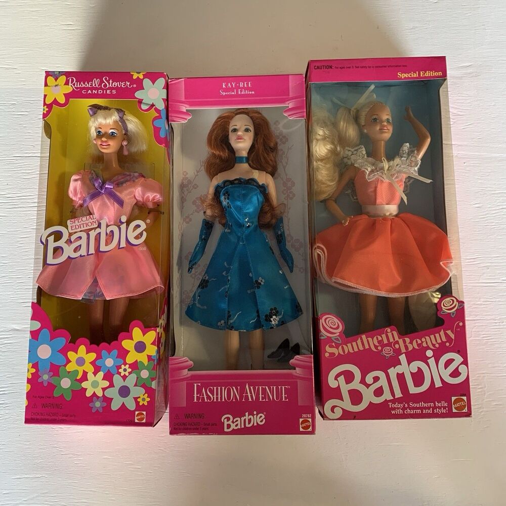 Barbie Lot Of 3 Kay-Bee Special Edition Fashion Avenue, Russell Stover, Southern